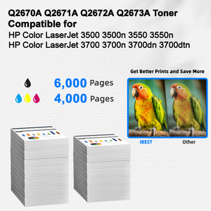 <span class=keywords><strong>Cartouche</strong></span> de toner compatible IBEST <span class=keywords><strong>HP</strong></span> 308A Q2670A Q2671A Q2672A Q2673A compatible avec <span class=keywords><strong>HP</strong></span> Color LaserJet 3500 3500n 3550 3550n <span class=keywords><strong>3700</strong></span> - Product Image 2