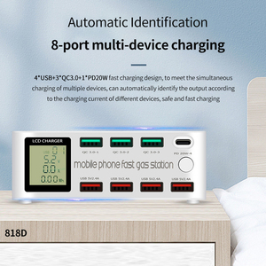 תחנת טעינה אלחוטית עם רכזת USB USB תצוגה חשמלי lcd תצוגת נסיעות שקע מתאם pd פונקציה לשימוש ביתי או במשרד - Product Image 3