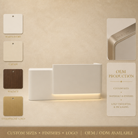 Comptoir de réception en bois massif avec bande lumineuse LED, table de présentation personnalisée pour magasin de bijoux, design d'intérieur