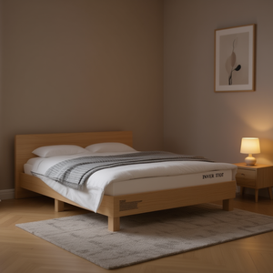 Cadre de lit en similicuir blanc, taille double, bois d'ingénierie, lits en bois élégants - Product Image 2