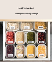 Boîte de conservation alimentaire hermétique empilable en plastique, pot de rangement pour céréales, réservoir de stockage de grains secs pour cuisine et garde-manger
