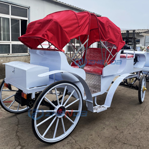 Luxury Factory Customization Electric Red Royal Carriage Sculpture 4 Wheel Sightseeing <b>Princess</b> Wedding Carriage - Product Image 4