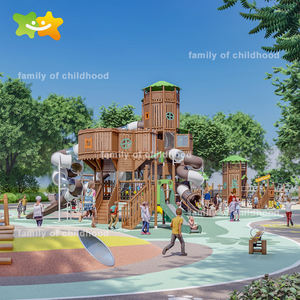 อุปกรณ์สนามเด็กเล่นกลางแจ้งโครงสร้างปีนเขาสนามเด็กเล่นกลางแจ้งบ้านต้นไม้ - Product Image 4