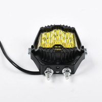 Phare de conduite LED hexagonal à lentille jaune, lampe spot avec couvercle en PC HD, faisceau large, lampe auxiliaire