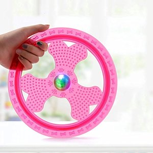 Uçan Disk köpek spor oyuncak yanıp sönen LED işıkları ile, işık Up Pet Disk nihai gece süre