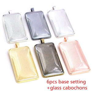 5 cái/lốc 10x50mm 25x50mm <span class=keywords><strong>Cameo</strong></span> hình chữ nhật bezels trống Mặt Dây Chuyền <span class=keywords><strong>Cabochon</strong></span> cơ sở thiết lập cho đồ trang sức làm phụ kiện nguồn cung cấp - Product Image 6