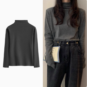 Maglia <span class=keywords><strong>Termica</strong></span> da <span class=keywords><strong>Donna</strong></span> RUICHI 230GSM 1*1 in Velluto Tedesco a Costine, <span class=keywords><strong>T</strong></span>-<span class=keywords><strong>Shirt</strong></span> Base a Collo Alto Spazzolato - Product Image 1