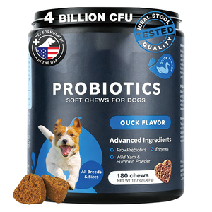 Probióticos Pre-Dosificados de Fábrica OEM para Optimizar la Calidad de la Heces, Masticables Blandos para Perros con Sabor a Pato, 180 Unidades, Mezcla de Enzimas Digestivas - Product Image 1