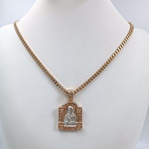 Halskette mit Anhänger der Heiligen <span class=keywords><strong>Matrona</strong></span> Nikonova |   Vergoldete Rosen-Ketten-Schmuckstücke für Frauen im Großhandel - Product Image 5