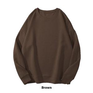 <span class=keywords><strong>T</strong></span>-<span class=keywords><strong>shirt</strong></span> in cotone di lusso oversize personalizzata 230GSM a manica lunga <span class=keywords><strong>termica</strong></span> da <span class=keywords><strong>uomo</strong></span> con motivo solido tessuto Jersey - Product Image 3