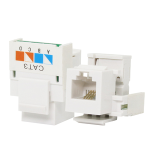 โมดูลเชื่อมต่อโทรศัพท์แบบ OEM Keystone Jack RJ11 Cat3 6P4C 90 องศา สำหรับเครือข่าย ใช้ได้กับ Cat5e Cat6 RJ45 <span class=keywords><strong>Patch</strong></span> <span class=keywords><strong>Panel</strong></span> - Product Image 1