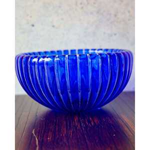 Bennyudine Gabbiani Classic Blue Striped <b>Blown</b> <b>Glass</b> Cup Vase Luxury Small Tall Cylinder Flower Dining Living Partys Desktop - Product Image 2