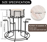 Support de tasses à café en métal robuste de type sur pied moderne, assemblage facile, plateau de rangement multifonction, station de boissons pour la cuisine