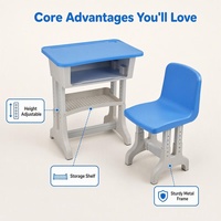 Ensemble de mobilier scolaire moderne et réglable pour enfants, en plastique et métal, avec table d'étude, chaise et tiroir, couleur au choix, pour la maison et le bureau