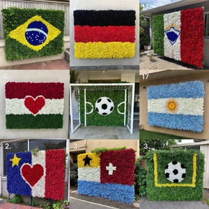 Ghirlanda Floreale Personalizzata a Tema Coppa del Mondo di Calcio, Fiori Artificiali nei Colori della Bandiera Nazionale per Bar Sportivi, Negozi, Esposizioni ed Eventi - Product Image 5