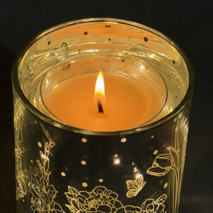 Vela Aromática <span class=keywords><strong>CHHC</strong></span> de Cera de Soya con Cristales y Aroma Frutal en Frasco Dorado Rosa para Acción de Gracias - Product Image 3