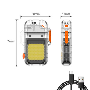 ไฟฉาย LED แบบชาร์จไฟขนาดเล็ก 38x74x17 มม. พร้อมตัวปรับความสว่าง สำหรับตั้งแคมป์กลางแจ้ง พวงกุญแจไฟฉาย - Product Image 1