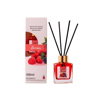 Diffuseur de parfum d'ambiance 100 ml en verre design, parfum fruité, huile essentielle, ensemble diffuseur à bâtonnets - Product Image 1