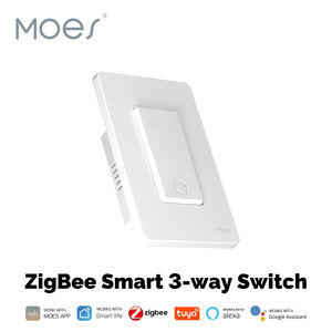 Interrupteur intelligent 3 voies MOES Tuya Star Ring ZigBee, version américaine, fil neutre requis, commande à distance par application, compatible avec Alexa et <span class=keywords><strong>Google</strong></span> <span class=keywords><strong>Home</strong></span> - Product Image 2