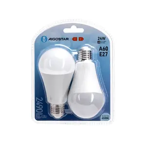 Lampadina LED A60 E27 24W - Confezione da 2, luce efficiente, lunga durata, ideale per l'illuminazione in case e uffici. - Product Image 2