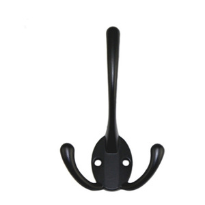 Zinc Alloy <b>Wall</b> Mounted Double <b>Hooks</b> Antique Black For Bathroom Wardrobe Door Coat And Cap Hanger - Product Image 3