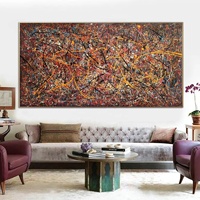 Peintures de style Jackson Pollock, art abstrait, peinture à l'huile colorée, urbaine, à texture fine