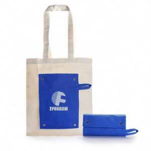 Bolsa de Mano Plegable de Lona de Algodón con Botones, Precio de Fábrica Promocional - Product Image 4