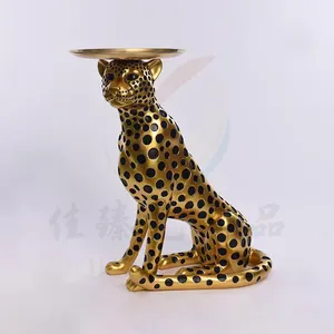 Modern Spotted Panther Resin Leopard Statue Animal Sculpture Luxury Living Room Floor Decoration Office Accessories gift