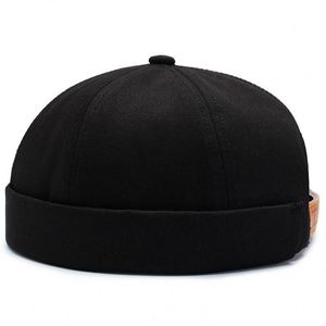 Gorro Retro sin Visera con Borde Enrollado, Gorro de Pescador para Exteriores, Gorro Docker Unisex sin Visera - Product Image 3