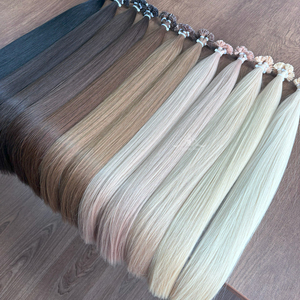 Venta al por mayor Ombre K F Punta Plana Cabello Humano Rubio Crudo Keratina Ktips Extensiones Cabello Humano Extensiones de Cabello Natural Punta Plana - Product Image 2