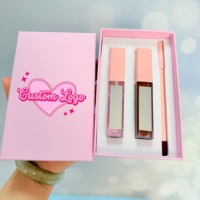 Coffret de gloss à lèvres tendance 2026 avec crayon à lèvres, tubes de gloss LED avec miroir, kit de gloss à lèvres personnalisable