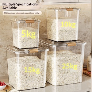 Seau à riz domestique anti-insectes et anti-humidité, en plastique scellé, 6L-50L, pour riz, farine et céréales - Product Image 5