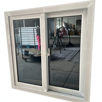 Fenêtre coulissante horizontale double vitrage UPVC blanche, double châssis, résistante aux ouragans, insonorisée, écoénergétique, avec moustiquaire magnétique moderne