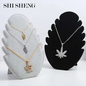 SHI SHENG Подвеска для ожерелья и дерева, ювелирные изделия, подвесная цепочка, демонстрационная черная подставка, бархатный мольберт, органайзер, стойка