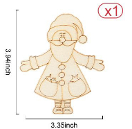 Cadeau de Noël DIY : Pièces en bois de peuplier inachevées pour la décoration, la peinture, les jeux de gribouillage pour enfants, style européen et américain