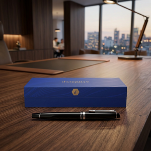 Penna Stilografica Waterman Expert Modello 106507-1 in Acciaio Inossidabile con Punta Dorata per Scrittura, Finanza e Uso Studentesco, Colore Blu - Product Image 3