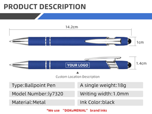 ปากกาโลหะแบบ 2-in-1 รุ่น Xinghao CH-306 พร้อมโลโก้สั่งทำพิเศษ ดีไซน์ทันสมัย ใช้ได้กับหน้าจอสัมผัส  หัวปากกาแบบสัมผัสนุ่ม ขนาดหัวเขียน 1.0 มม. หมึกสีดำ - Product Image 2