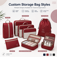 Set Kubus Pengemas Perjalanan Kompresi Premium 8pcs Tahan Air untuk Pengatur Bagasi Bisnis OEM