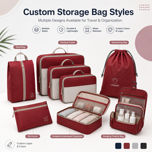 Ensemble de 8 cubes de compression de voyage haut de gamme, organisateurs de bagages imperméables pour voyages d'affaires OEM - Product Image 4