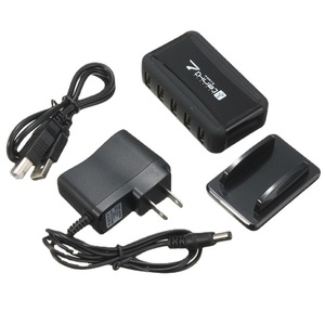Hub vertical USB 2.0 à 7 ports, répartiteur un-à-sept avec <span class=keywords><strong>base</strong></span> et alimentation - Product Image 1