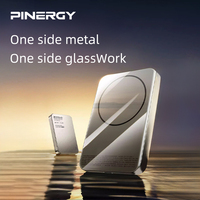 Neue 2 in 1 ultra dünne Aluminium legierung Mini Magnetic Power Bank Drahtlose Schnelllade-Power bank Ultra dünnes Polymer