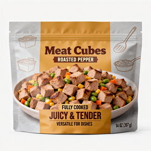 Sac <span class=keywords><strong>de</strong></span> rétortification en aluminium à haute barrière personnalisé, résistant aux perforations et étanche pour l'emballage <span class=keywords><strong>de</strong></span> cubes <span class=keywords><strong>de</strong></span> viande - Product Image 2