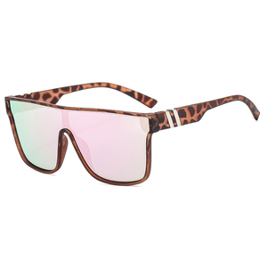 Lunettes de soleil sportives à monture plate tendance 2025 avec logo personnalisé, verres miroir colorés UV400, lentille monobloc, lunettes carrées pour hommes et femmes - Product Image 4
