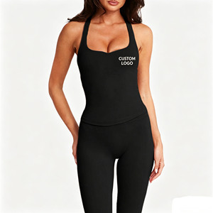 Débardeur de yoga pour femme en gros avec coussinets rembourrés, effet push-up, absorbant les chocs, amincissant, respirant, séchage rapide, logo personnalisé - Product Image 1