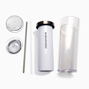 Gobelet isotherme en acier inoxydable blanc de 20 oz pour sublimation, modèle Storyboard, avec trou pré-percé - Product Image 2