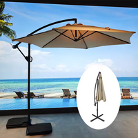 Parapluie d'extérieur pour restaurant, jardin, plage, banane suspendue, patio, soleil, toile, parasol en fer