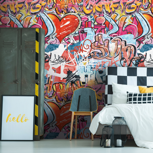 Hecho en Alemania Foto Papel pintado Murales Habitación infantil Graffiti Gran formato No tejido Mural de pared Premium Habitación juvenil-1,59x2,80 M - Product Image 1