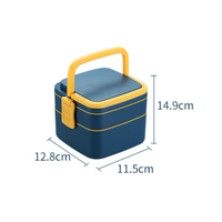 Boîte à lunch portable avec poignée, en plastique alimentaire pour enfants, 2 compartiments, compatible micro-ondes, chauffe-plat en plastique – Offre spéciale