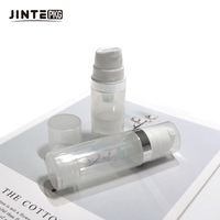 Flacon pompe sans air en plastique transparent de petite taille pour lotion visage, 5 ml, 10 ml, 15 ml, vente en gros