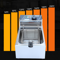 Prix d'usine Friteuse électrique en acier inoxydable à réservoir unique 6L Mini friteuse de table avec couvercle